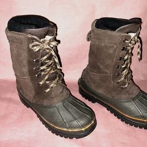 Men’s Creekside Thinsulate High Ankle Boots Size 8M Brown Fabric/Black Rubber